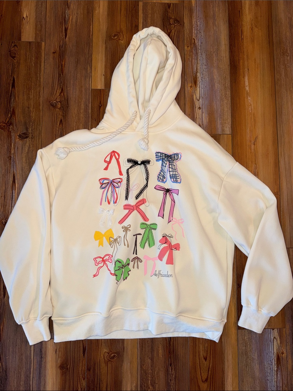AELFRIC EDEN OVERSIZED BOW GRAPHIC HOODIE Size Small